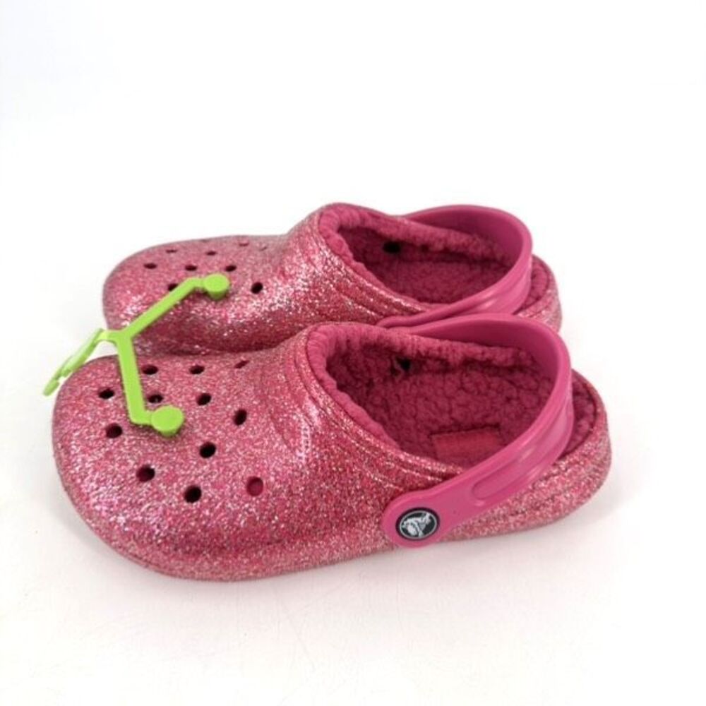 CROCS Kids Glitter Pink Sandals - Picture 3 of 7